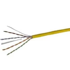 ADI PRO 0E-CAT6PYW CAT6 Plenum Cable, 23/4 Solid BC, Unshielded, UTP, CMP/FT6, 1000′ (304.8m) Reel In Box, Yellow