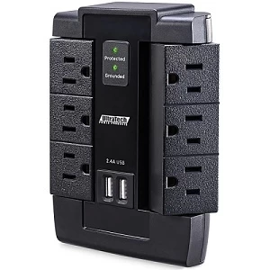 UltraTech 0E-SRGESWVL6 6-Outlet Swivel Surge Protector With USB Charging