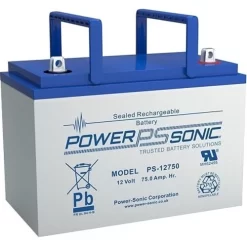 Power Sonic PS-12750 PS Series, 12V 75Ah General Purpose Rechargeable SLA Battery, Terminals