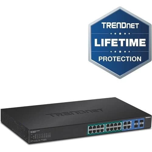 TRENDnet TPE-1620WS 20-Port Gigabit Web Smart PoE+ Switch, 40Gbps