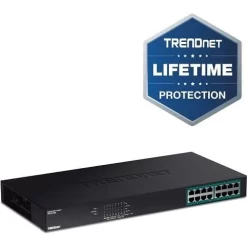 TRENDnet TPE-TG160G 16-Port Gigabit PoE+ Switch, 246W, 32Gbps