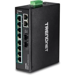 TRENDnet TI-PG102 10-Port Industrial Gigabit PoE+ DIN-Rail Switch, 20Gbps