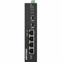Hikvision DS-3T0506HP-E/HS 4-Port Hardened Unmanaged Gigabit PoE Switch, 22Gbps, Black