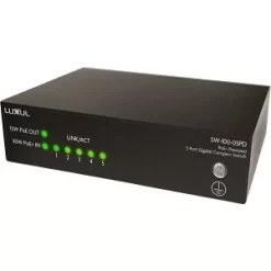 Luxul SW-100-05PD 5-Port Unmanaged PoE+ Switch, 15W
