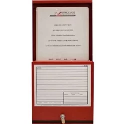 SAE SSU00672 FDB Fire Alarm Documents Box, 12″W X 13.1″H X 2.3″D, Red