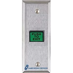 Alarm Controls TS-9 Request-to-Exit Station, Switch Mounted On Narrow 3/4″ Wall Plate, 5/8″ 7/8″ Rectangular Push Button, 302 Stainless Steel