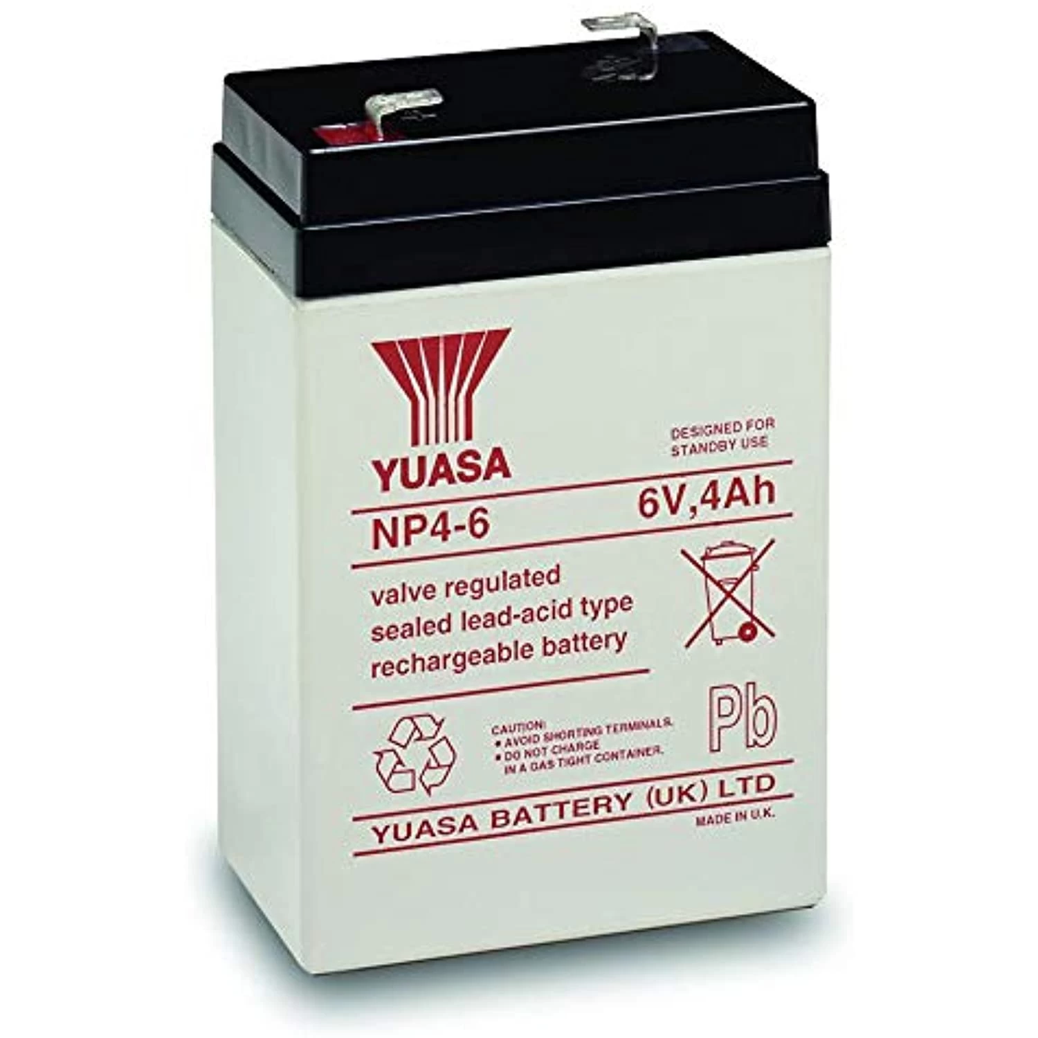 Yuasa NP4-6, 6V 4Ah Valve Regulated SLA Battery