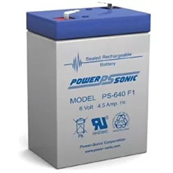 Power Sonic PS-640 PS Series 6V, 4.5Ah General Purpose Rechargeable SLA Battery, F1 Terminals