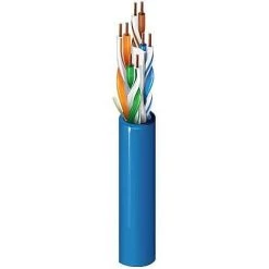 Belden 2412 006U1000 CAT6 Plus Riser Cable, 23/4 Solid BC, Unshielded, UTP, CMR, FT4, 1000′ (304.8m) UnReel, Blue