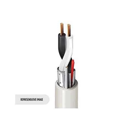 Belden 6500FE 010U250 22/2 Stranded Speaker Cable, Plenum-CMP, Stranded Bare Copper Conductors With Flamarrest Insulation, Beldfoil Shield And Flamarrest Jacket With Ripcord, 250′ (76.2m), Black