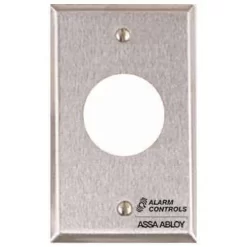 Alarm Controls RP-22 Remote Wall Plate With 1-1/8″ Hole For Sonalert Audible Indicator, Single Gang, Stain Stainless Steel