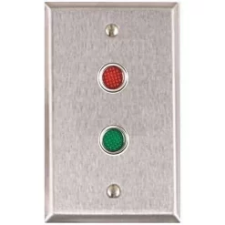 Alarm Controls RP-09L302 Remote Wall Plate With 1/2″ Red And Green LEDs, Mounted Vertically, 302 Stainless Steel