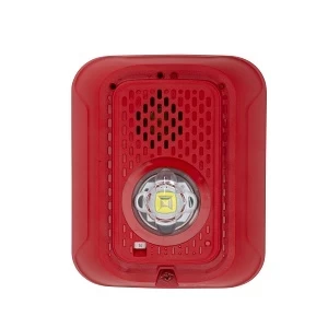 System Sensor P2RLED-P L-Series Indoor 2-Wire LED Horn Strobe, Wall-Mount, Marked PLAIN, Red