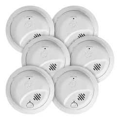 BRK SMI100-AC Hardwire Interconnect Smoke Alarm With Battery Backup, 6-Pack
