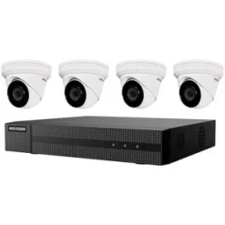 Hikvision EKI-K41T44 Value Express 5-Piece Kit, (1) ERI-K104-P4 4-PoE Port NVR, (4) ECI-T44F2 4MP Cameras, 2.8mm Lens