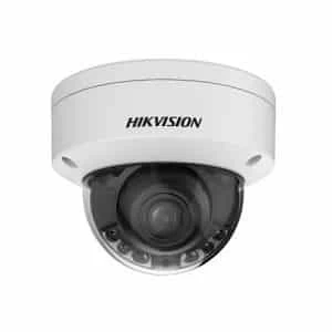 Hikvision DS-2CD3748G2T-LIZSU ColorVu Smart Hybrid Light 4MP Dual Illumination Dome IP Camera With Built-in Microphones, 2.7-13.5mm Motorized Varifocal Lens, White