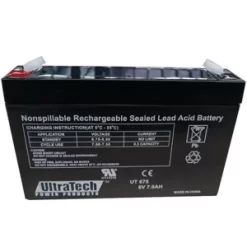 UltraTech IM-675 6V, 7.5Ah SLA Battery, F1 Terminal