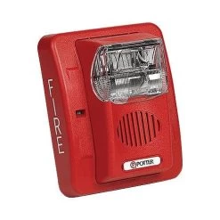 Potter HS-24WR Selectable Candela Horn Strobe, Red Faceplate