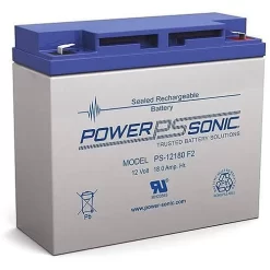 Power Sonic PS-12180F2 PS Series 12V, 18Ah General Purpose Rechargeable SLA Battery, F2 Terminals