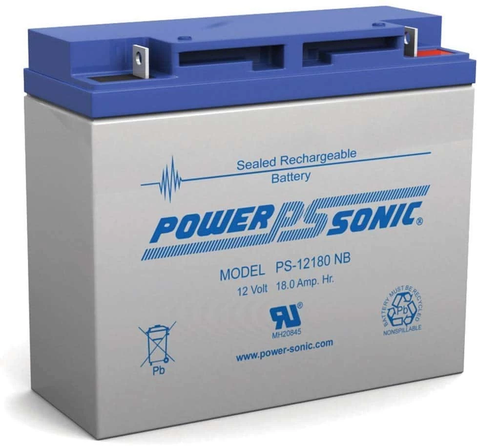 Power-Sonic Genuine PS-12180NB 12V 18 Ah Rechargeable SLA Battery