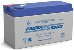 Power Sonic PS-1270F1 PS Series 12V, 7Ah General Purpose Rechargeable SLA Battery, F1 Terminals