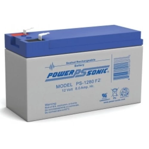 Power Sonic PS-1280F2 PS Series 12V, 8Ah General Purpose Rechargeable SLA Battery, F2 Terminals
