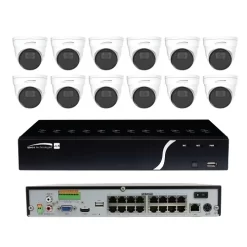 Speco ZIPK16N1 16-Channel NVR Surveillance Kit With (12) 5MP Turret Cameras