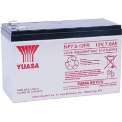 Yuasa NP7512FR 12V, 7.5Ah Rechargeable SLA Battery, A/D Terminals, Flame Retardant