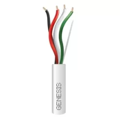 Genesis 31031112 22/4 Solid Plenum Cable, Unshielded, CL3P, FPLP, CMP, FT6, 1000′ (304.8m), REELEX Pull Box, Natural White