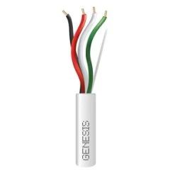 Genesis 31035512 22/4 Solid Plenum Cable, Unshielded, CL3P, FPLP, CMP, FT6, 500′ (152.4m), REELEX Pull Box, Natural White