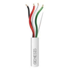 Genesis 31155512 18/4 Stranded Plenum Cable, Unshielded, CL3P, FPLP, CMP, FT6, 500′ (152.4m), REELEX Pull Box, Natural White
