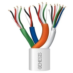 Genesis 31965001 22/6 Stranded Shielded, 22/4 Stranded, 22/2 Stranded, And 18/4 Stranded Plenum Access Control Cable, CL3P, FPLP, CMP, FT6, 500′(152.4m), Box, White