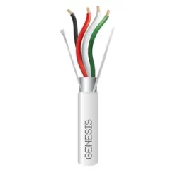 Genesis 32045512 22/4 Stranded Shielded Plenum Cable, CL3P, FPLP, CMP, FT6, 500′ (152.4m), REELEX Pull Box, Natural White
