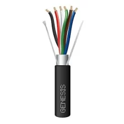 Genesis 32061108 22/6 Stranded Shielded Plenum Cable, CL3P, FPLP, CMP, FT6, 1000′ (304.8m), REELEX Pull Box, Black