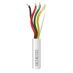 Genesis 45071101 18/4 Solid Plenum Fire Alarm Cable, Unshielded, FPLP, CL3P, FT6, 1000′ (304.8 M), REELEX Pull Box, White