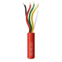 Genesis 45075504 18/4 Solid Plenum Fire Alarm Cable, Unshielded, FPLP, CL3P, FT6, 500′ (152.4m), REELEX Pull Box, Red