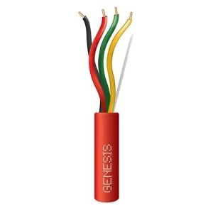 Genesis 45075504 18/4 Solid Plenum Fire Alarm Cable, Unshielded, FPLP, CL3P, FT6, 500′ (152.4m), REELEX Pull Box, Red