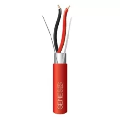 Genesis 46061104 16/2 Solid Shielded Plenum Fire Alarm Cable, FPLP, CL3P, FT6, 1000′ (304.8m), REELEX Pull Box, Red