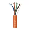 Genesis 50881103CAT5e Plenum Cable, 24/4 Solid BC, Unshielded, UTP, CMP, FT6, 1000′ (304.8m), REELEX Pull Box, Orange