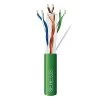 Genesis 51022105 CAT6 Plus Plenum Cable, 23/4 Solid BC, UTP, Unshielded, CMP, LP, FT6, 1000′ (304.8m), Pull Box, Green