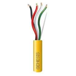 Genesis 52515502 16/4 Stranded Riser Speaker Cable, Unshielded, CL3R, CMR, FT4, Sunlight Resistant, 500′ (152.4m), REELEX Pull Box, Yellow
