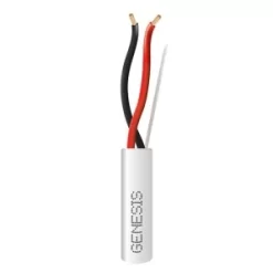 Genesis 52545001 12/2 Stranded Riser Speaker Cable, Unshielded, CL3R, CMR, FT4, Sunlight Resistant, 500′ (152.4m), Reel, White