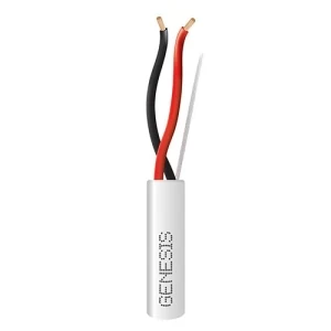 Genesis 54731101 16/2 Stranded Riser Audacious Speaker Cable, Unshielded, CMR, FT4, Sunlight Resistant, CL2R, 1000′ (304.8 M), REELEX Pull Box, White