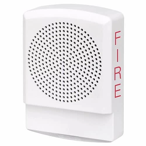 Eaton ELSPKW Wheelock Eluxa LED High Fidelity Speaker, Wall, FIRE Lettering, 24VDC, White