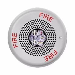 Eaton ELSPSTWC Wheelock Eluxa LED High Fidelity Speaker Strobe, Ceiling, FIRE Lettering, Clear Lens, 24VDC, 15/30/75/110/150/177 Cd, White
