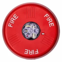 Eaton ELSTRC Wheelock Eluxa LED Strobe, Ceiling, FIRE Lettering, Clear Lens, 24V, 15/30/75/110/150/177 Cd, Red